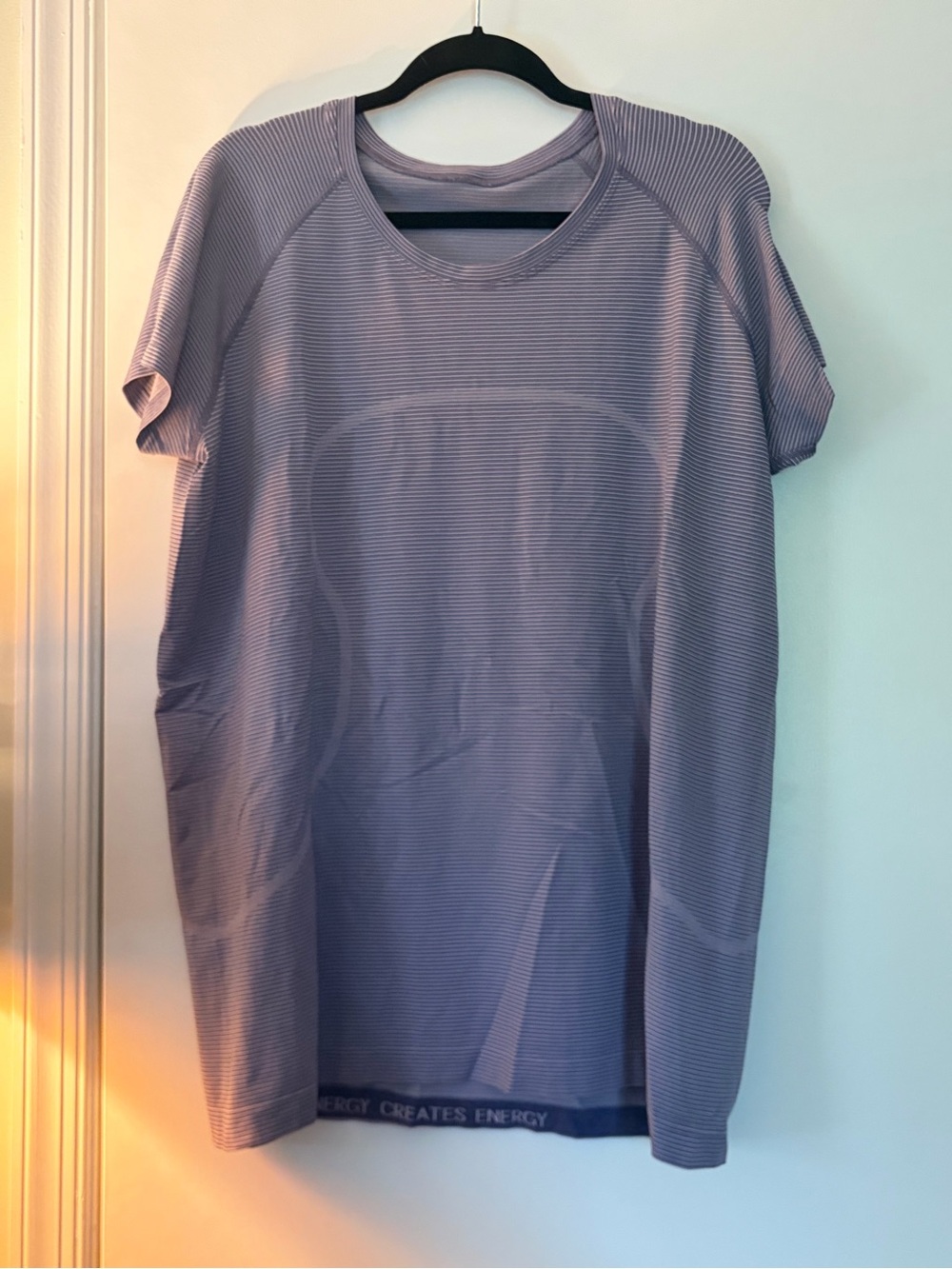 lululemon athletica Short Sleeve Striped Tee in Light Lavender
